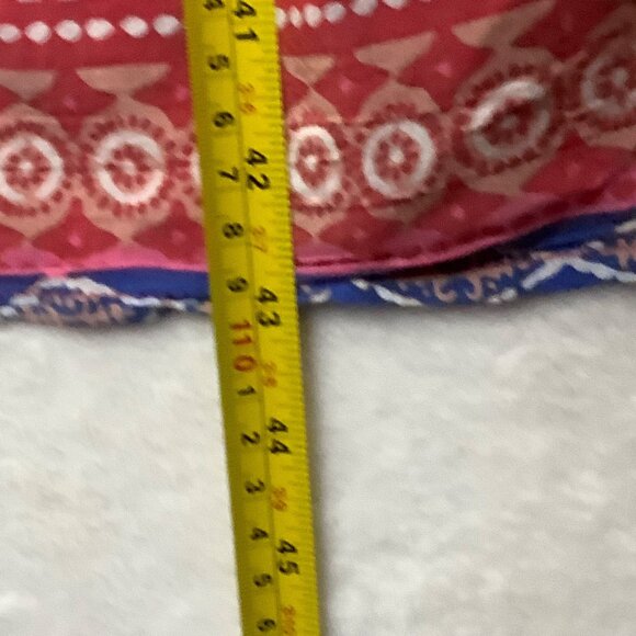 Kim Rogers Curvy Shift Bohemian Dress Women Sz 2X Roll Tab Orange Blue - Picture 7 of 7